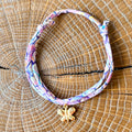 Bracelet Evesome x Le Petit Lien de Paris en Liberty de coton et acier inoxydable doré