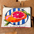 Grande pochette plate orange sanguine 22x15 cm