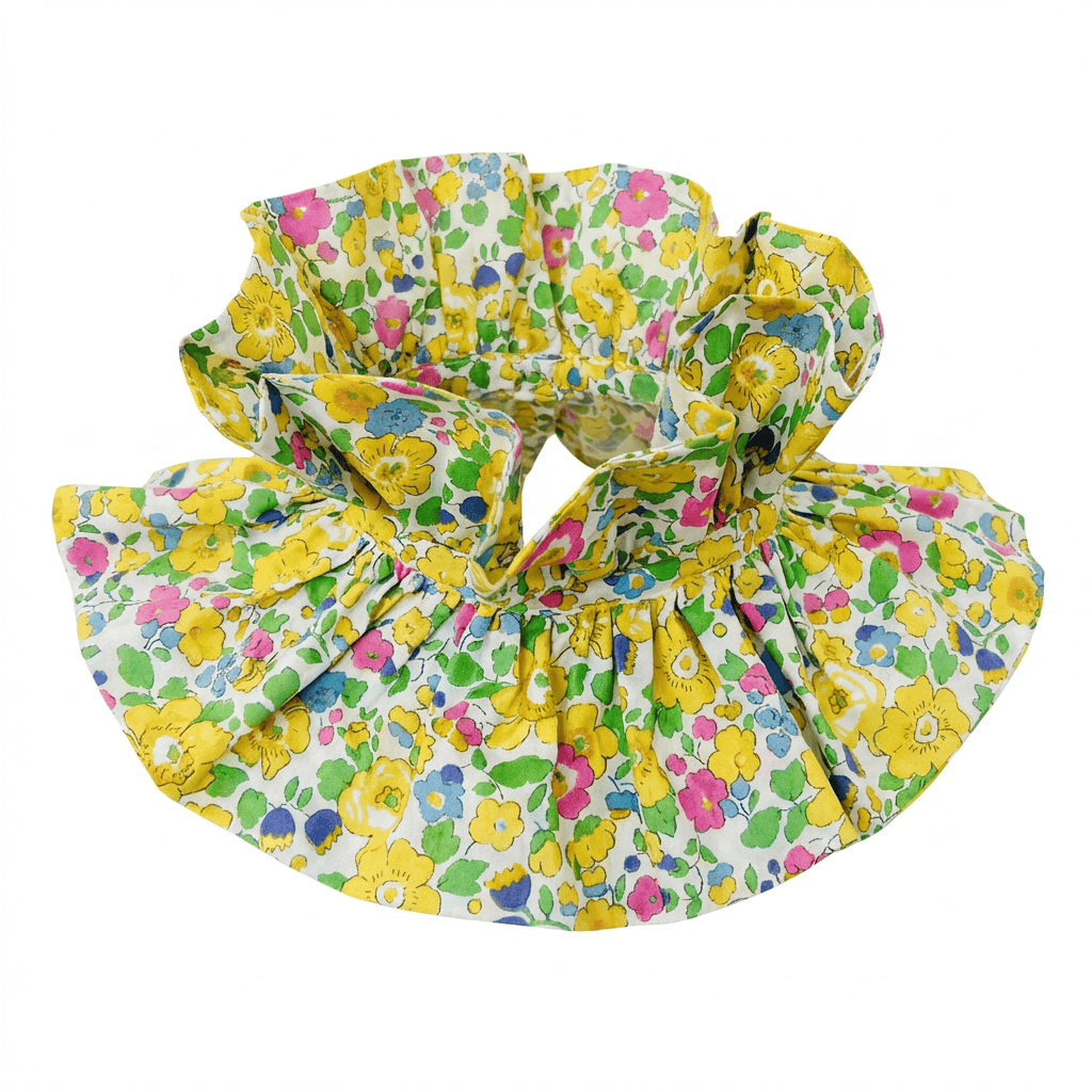 Grand col en Liberty fleuri jaune
