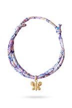 Bracelet Evesome x Le Petit Lien de Paris en Liberty de coton et acier inoxydable doré