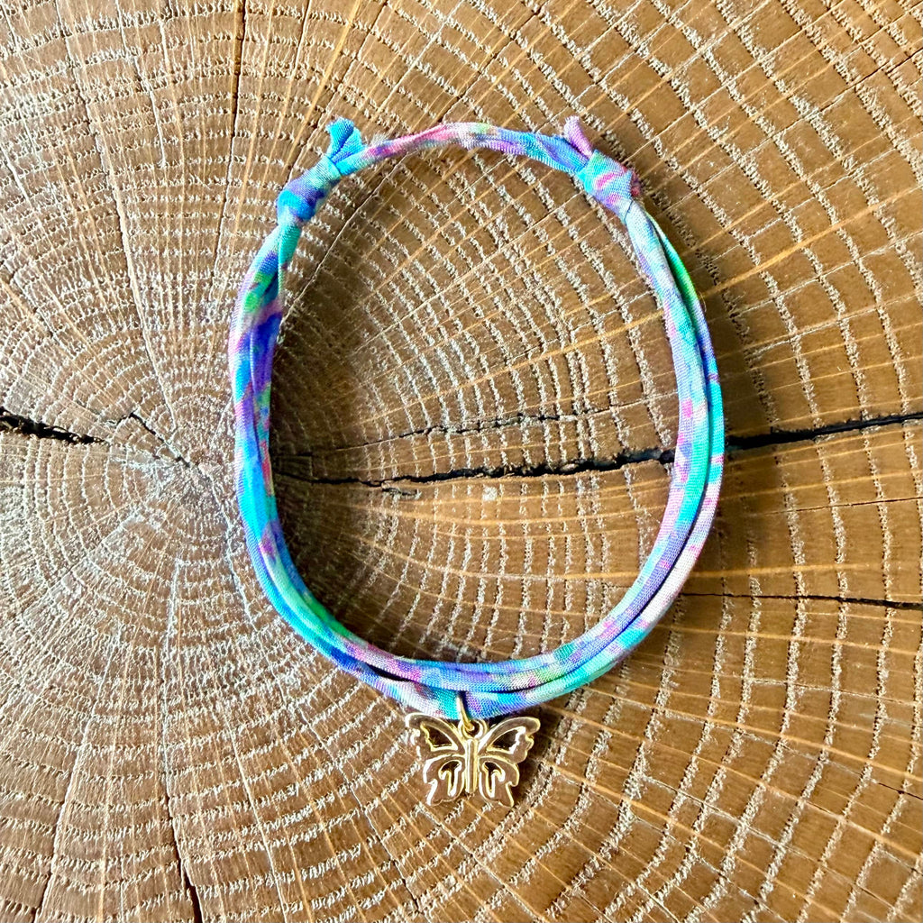 Bracelet Evesome x Le Petit Lien de Paris en Liberty de coton et acier inoxydable doré