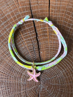 Bracelet Evesome x Le Petit Lien de Paris en Liberty de coton et acier inoxydable doré