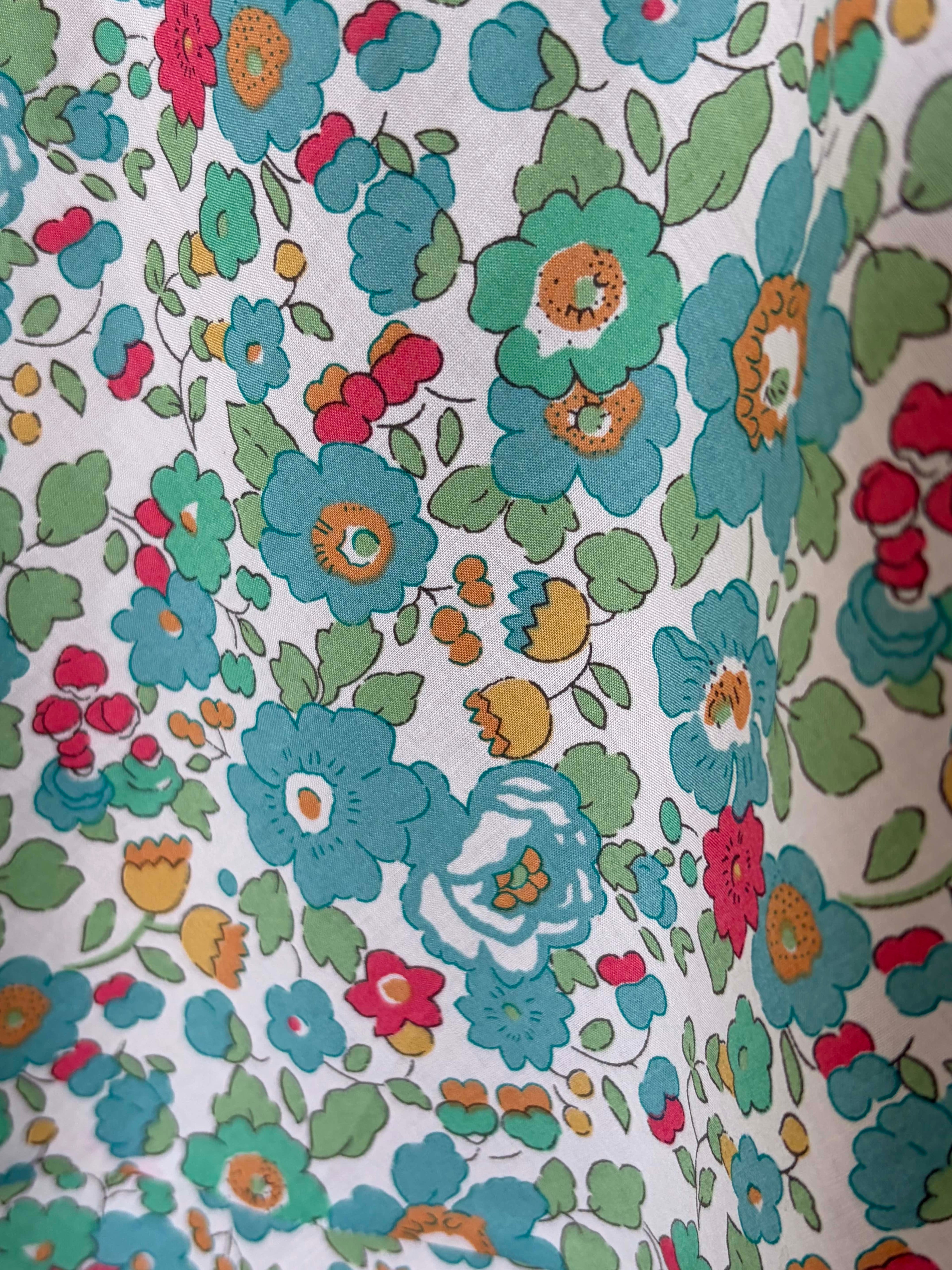 Jupe longue en Liberty de coton à taille élastiquée fabriquée en France