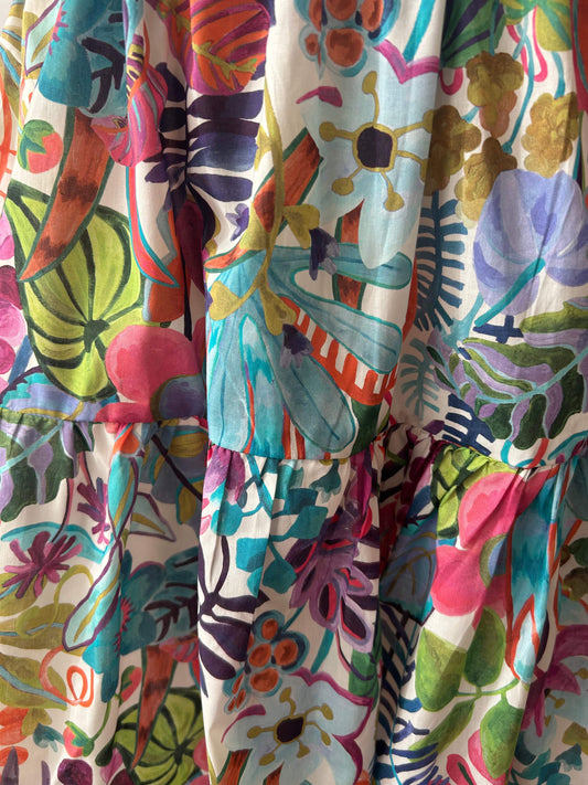 Jupe en Liberty de coton à taille élastiquée fabriquée en France