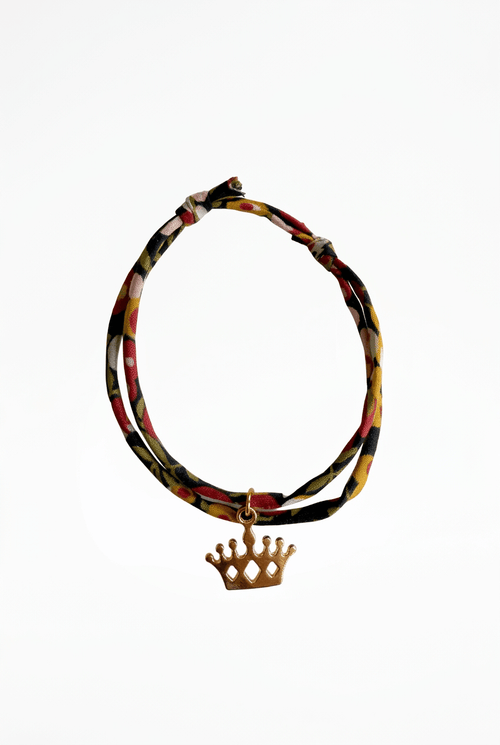 Bracelet Evesome x Le Petit Lien de Paris en Liberty de coton et acier inoxydable doré