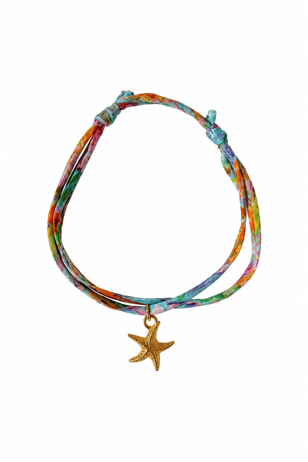 Bracelet Evesome x Le Petit Lien de Paris en Liberty de coton et acier inoxydable doré