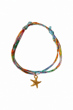 Bracelet Evesome x Le Petit Lien de Paris en Liberty de coton et acier inoxydable doré