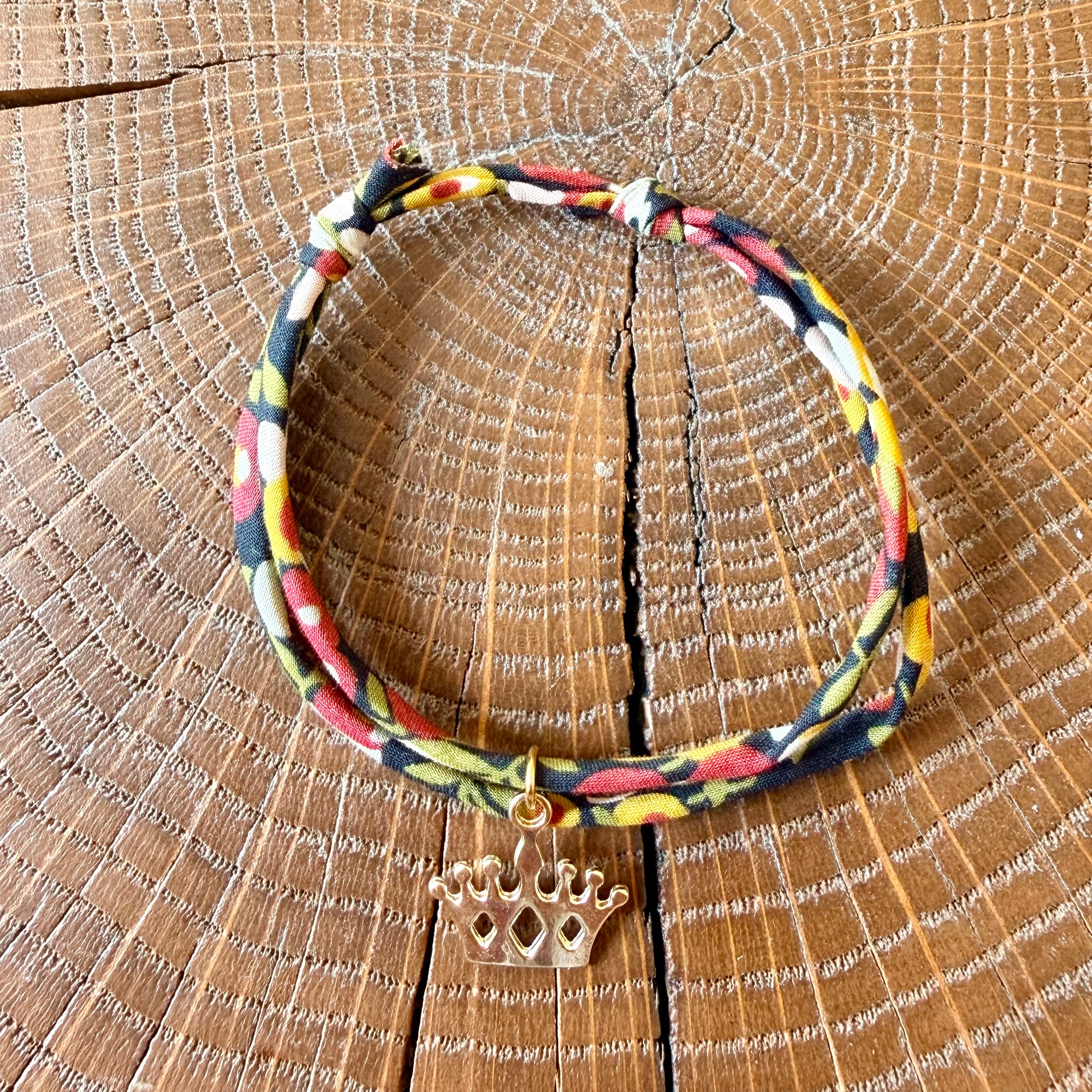 Bracelet Evesome x Le Petit Lien de Paris en Liberty de coton et acier inoxydable doré