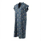 Robe longue sans manches à petits volants  fabriquée en France