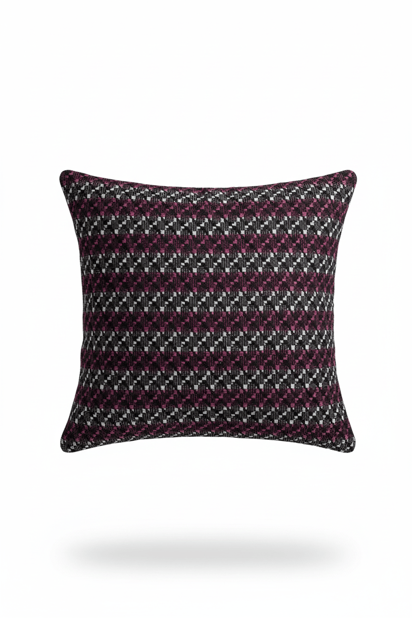 Coussin 50x50cm en tweed tissé et fabriqué en France