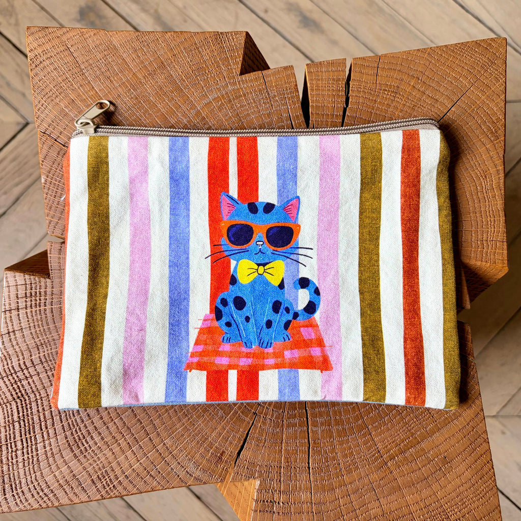 Grande pochette plate chat 22x15 cm
