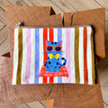 Grande pochette plate chat 22x15 cm