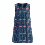 Robe en V en tweed multicolore et fabriquée en France