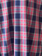 Robe en V longue en coton imprimé tartan fabriquée en France