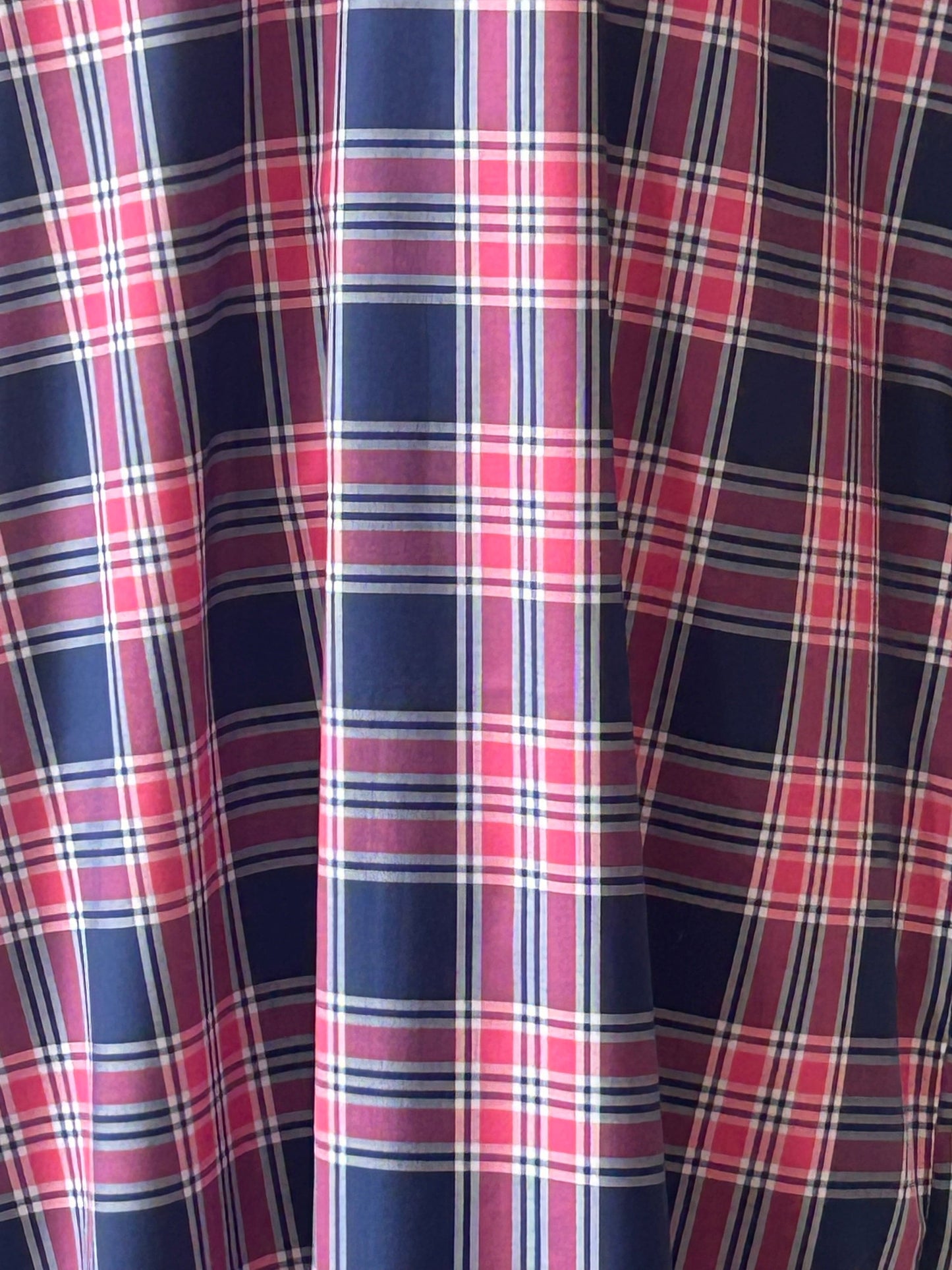 Robe en V longue en coton imprimé tartan fabriquée en France