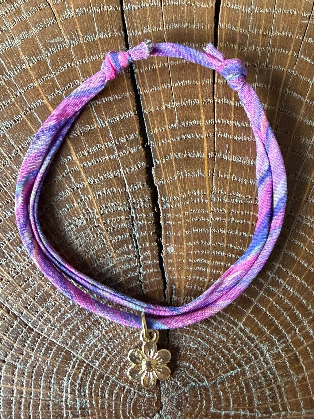 Bracelet Evesome x Le Petit Lien de Paris en Liberty de coton et acier inoxydable doré