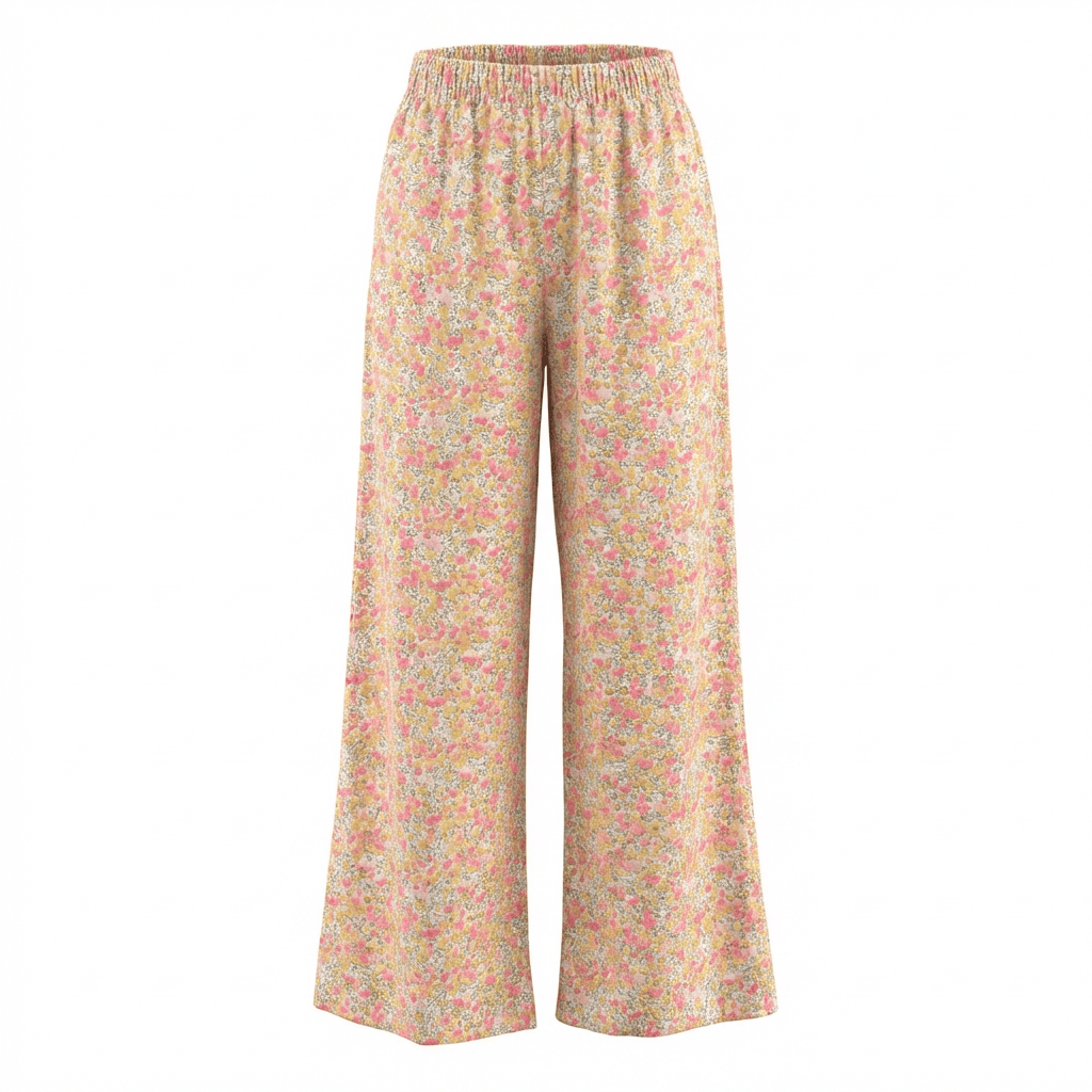 Pantalon en coton imprimé Liberty fabriqué en France