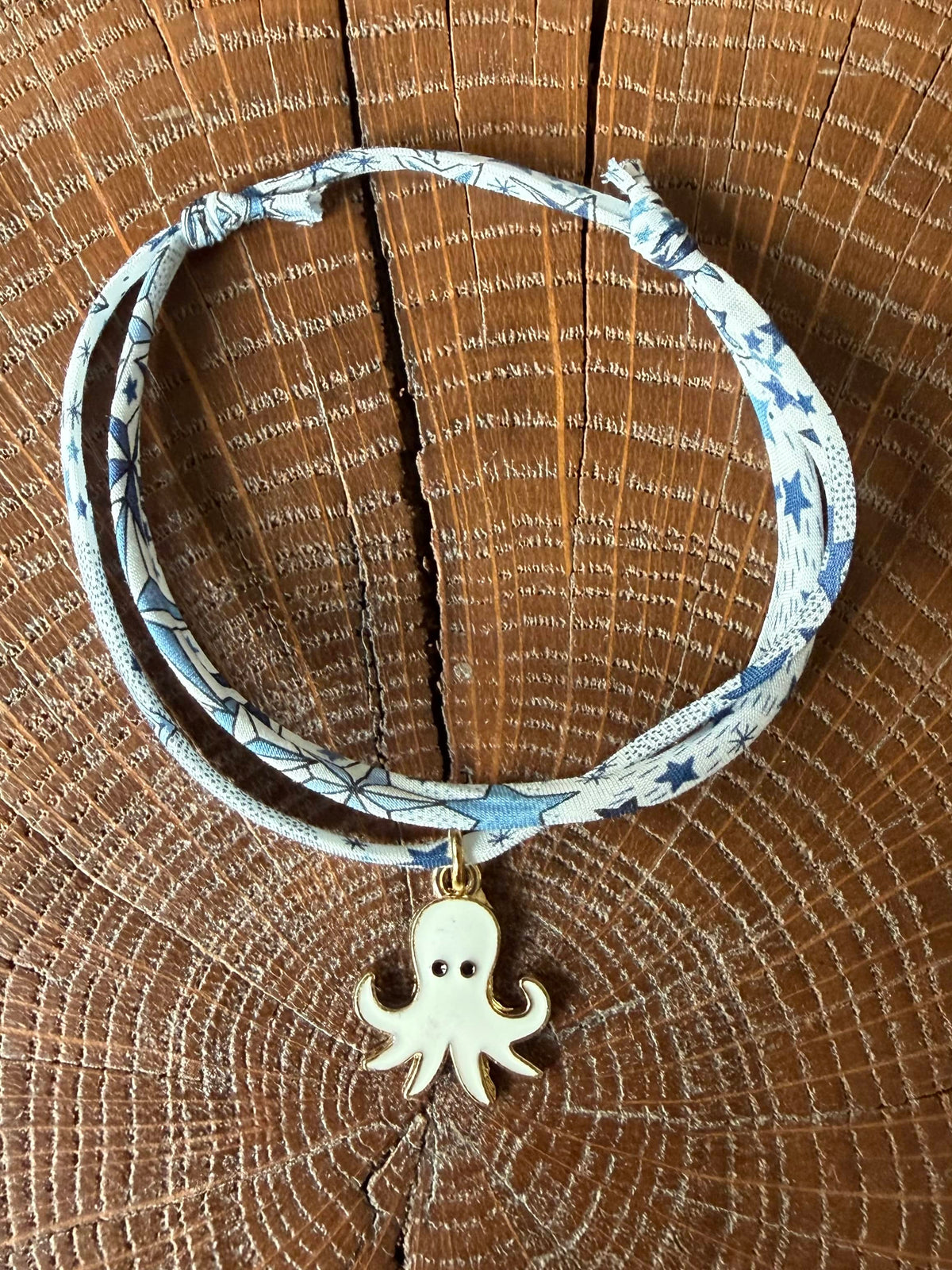 Bracelet Evesome x Le Petit Lien de Paris en Liberty de coton et acier inoxydable doré