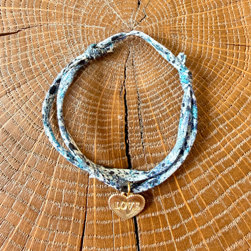 Bracelet Evesome x Le Petit Lien de Paris en Liberty de coton et acier inoxydable doré