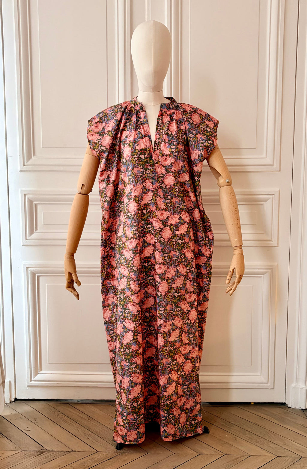 Robe longue avec mini manches fabriquée en France