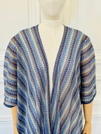 Manteau zig zag d’été bleu et gris