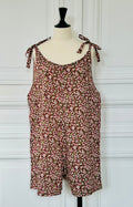 Salopette short en coton imprimé Liberty fabriqué en France