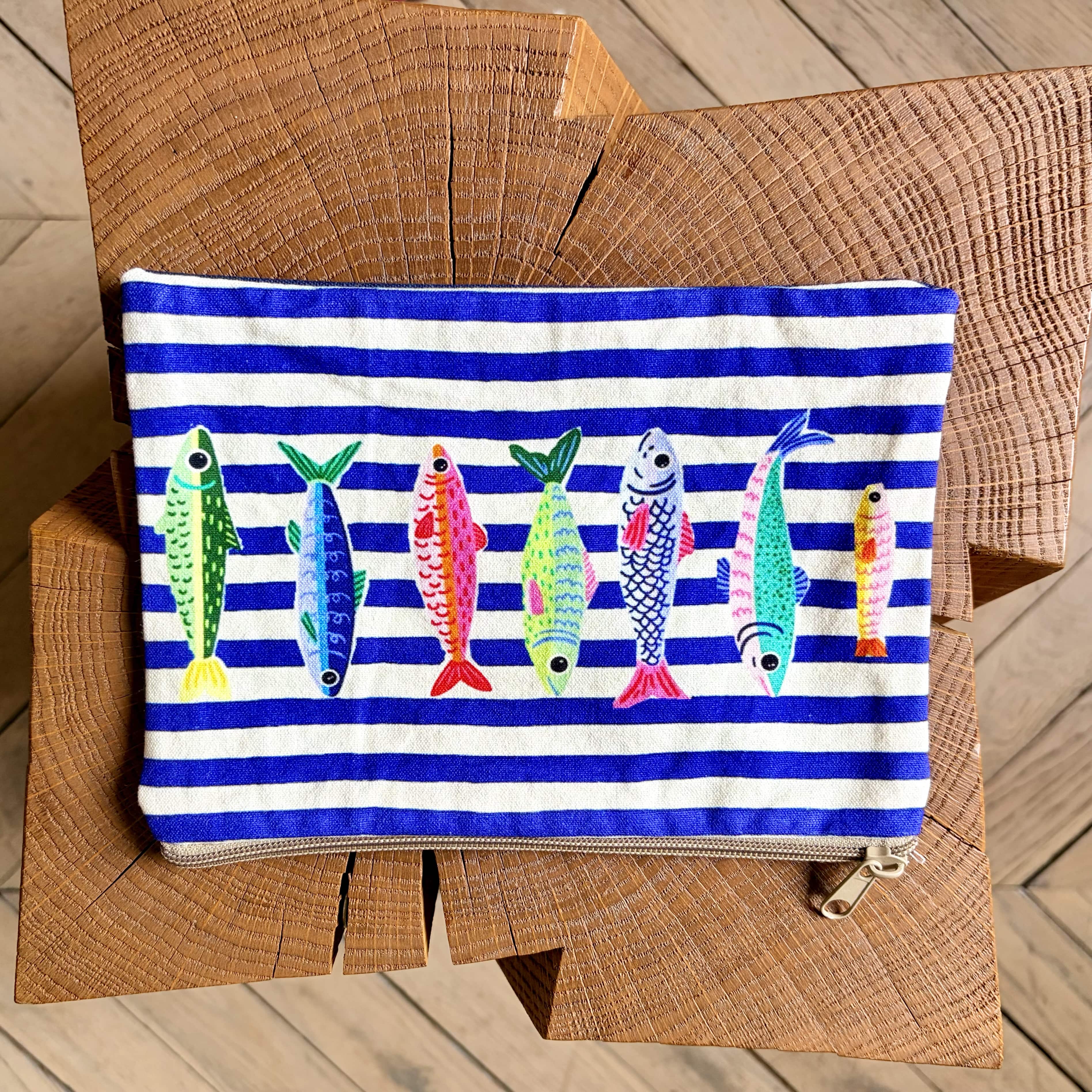 Grande pochette 7 poissons 22x15 cm