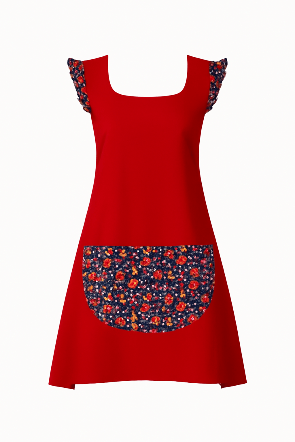 Tablier à volants en coton et Liberty fabriqué en France