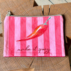 Grande pochette plate piment 22x15 cm