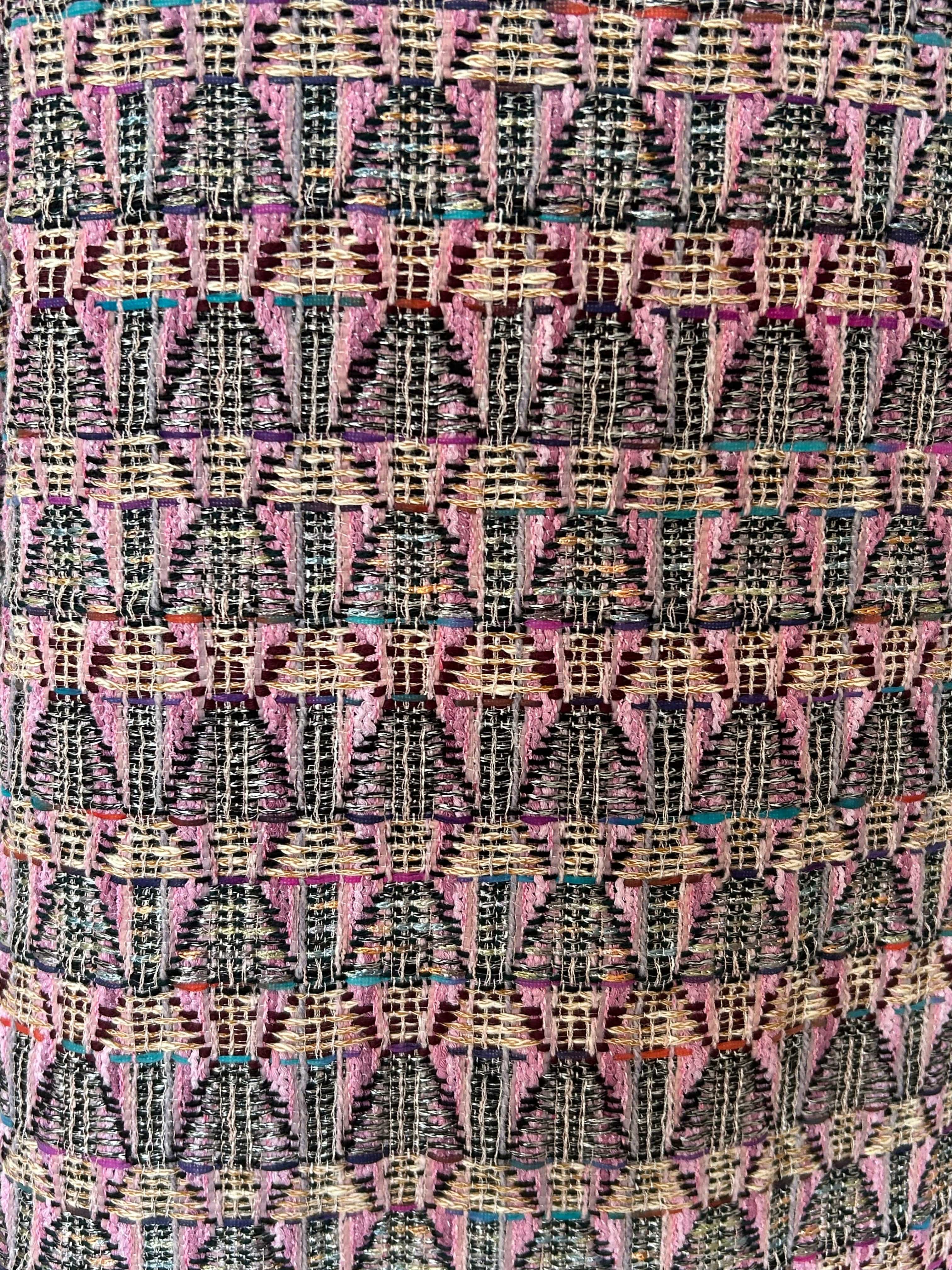 Robe en tweed multicolore sans manches fabriquée en France