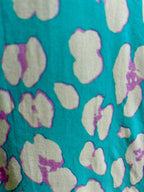 Chemise hawaïenne Giulia imprimée léopard turquoise et jaune pâle