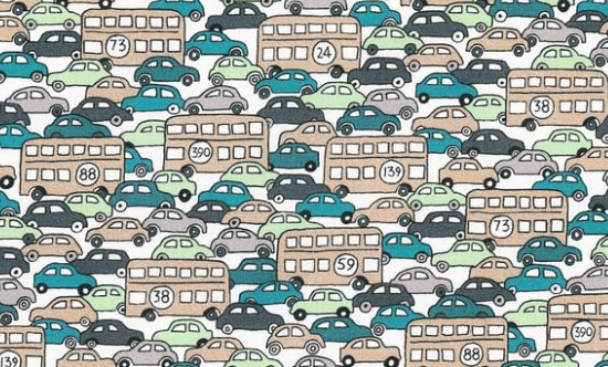 Triangle en 140 cm de longueur et 47 cm de hauteur en Liberty de coton doublé