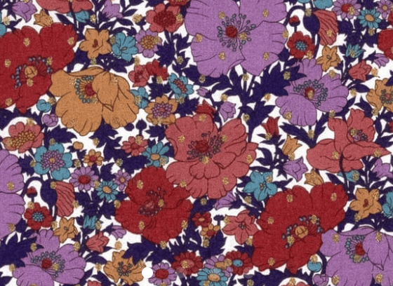 Foulard pointe 109 x 15 cm en Liberty de coton doublé