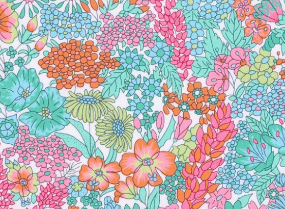 Foulard pointe 109 x 15 cm en Liberty de coton doublé