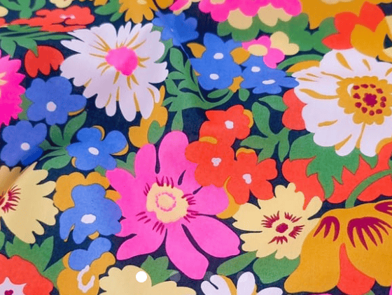 Foulard pointe 109 x 15 cm en Liberty de coton doublé