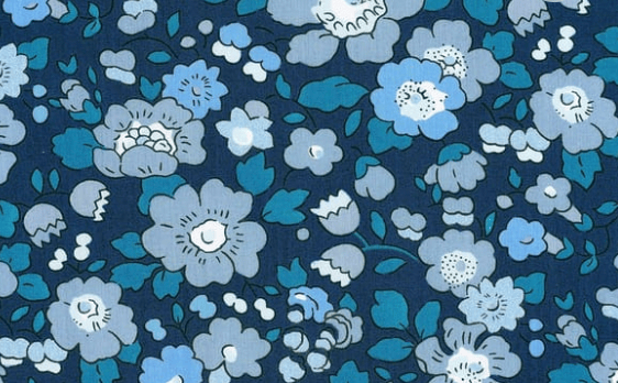Foulard pointe 109 x 15 cm en Liberty de coton doublé