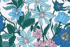Foulard pointe 109 x 15 cm en Liberty de coton doublé