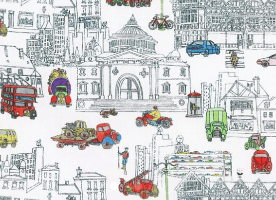 Foulard pointe 109 x 15 cm en Liberty de coton doublé