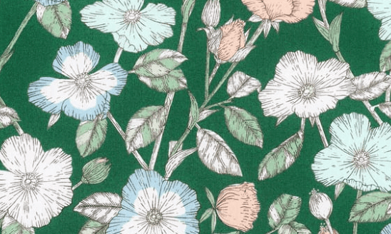 Foulard pointe 109 x 15 cm en Liberty de coton doublé