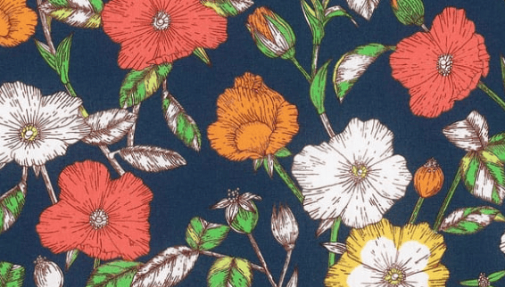 Foulard pointe 109 x 15 cm en Liberty de coton doublé