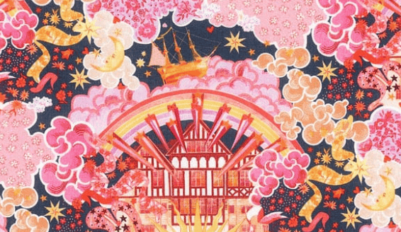 Foulard pointe 109 x 15 cm en Liberty de coton doublé