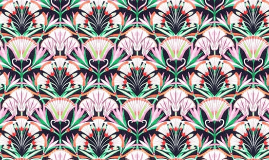 Foulard pointe 109 x 15 cm en Liberty de coton doublé