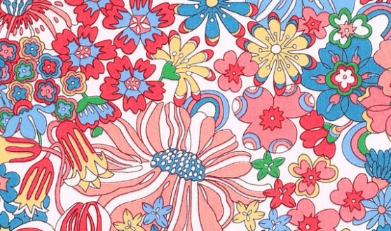 Foulard pointe 109 x 15 cm en Liberty de coton doublé