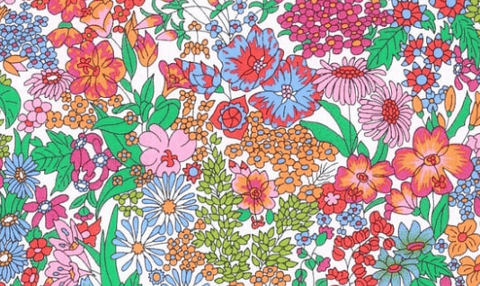 Foulard pointe 109 x 15 cm en Liberty de coton doublé