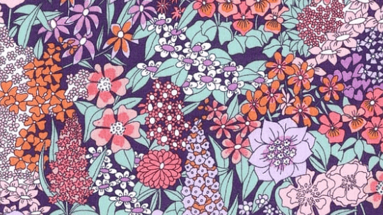 Foulard pointe 109 x 15 cm en Liberty de coton doublé