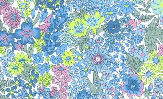 Foulard pointe 109 x 15 cm en Liberty de coton doublé