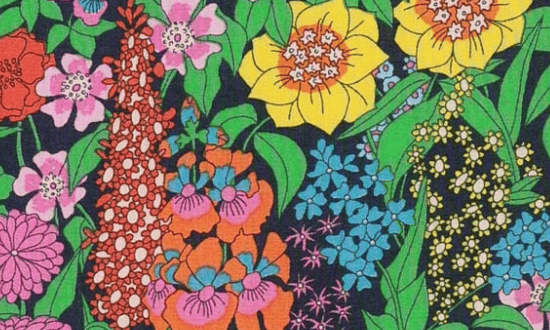 Foulard pointe 109 x 15 cm en Liberty de coton doublé