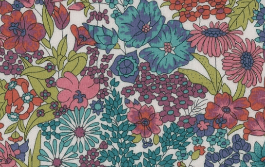 Foulard pointe 109 x 15 cm en Liberty de coton doublé