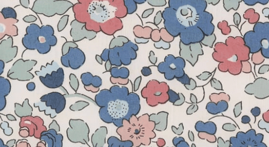 Foulard pointe 109 x 15 cm en Liberty de coton doublé