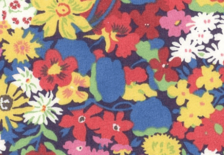 Petit col en Liberty fleuri bleu